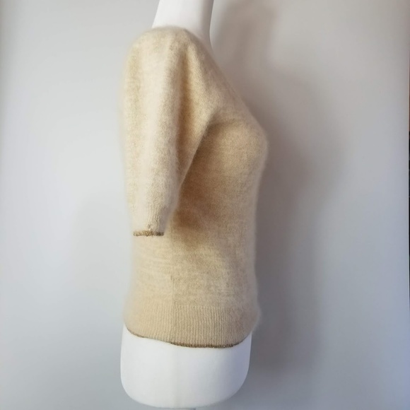 Vintage Angora Blend Cropped Sweater Gold Small - Picture 2 of 7
